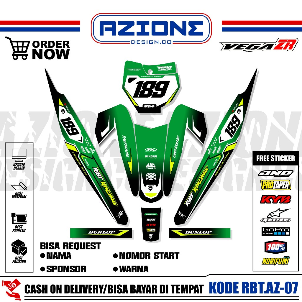 (PROMO COD) Sticker Variasi RBT/GTX VEGA ZR Decal Striping Bebek Modif RBT, FREE STICKER PACKC VEGA 