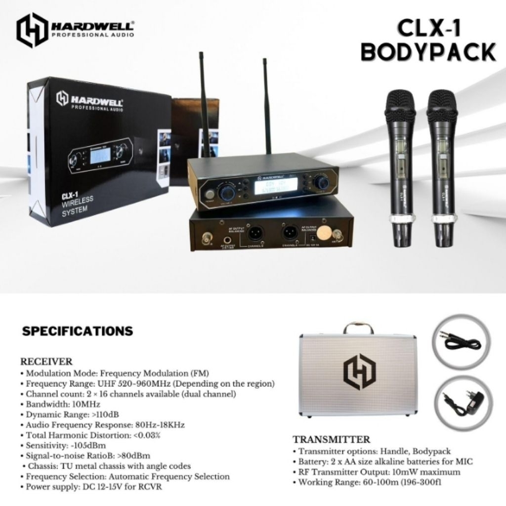 Mic Wireless CLX 1 HARDWELL Mic wireless Handheld Original CLX 1