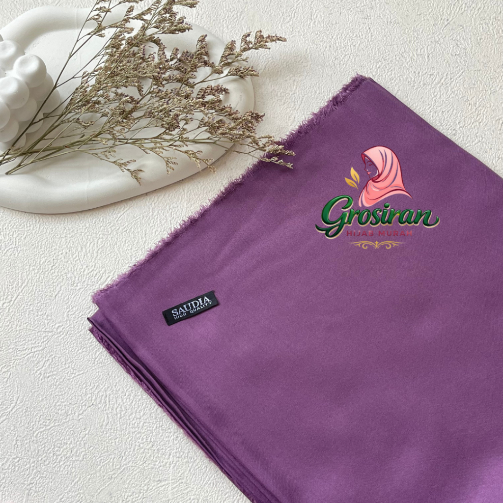 Jilbab Segi Empat Polos Saudi Rawis / Hijab Saudia Rawis Polos / Kerudung Segi Empat Katun Rawis