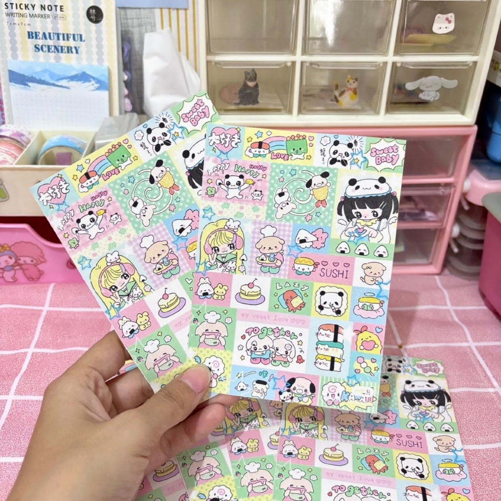 Kawaii Sushi Sticker Sheet