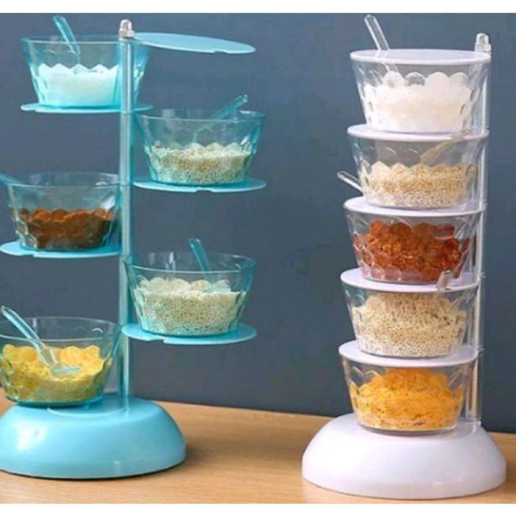 Tempat bumbu 5 tingkat Rak Bumbu Toples Susun