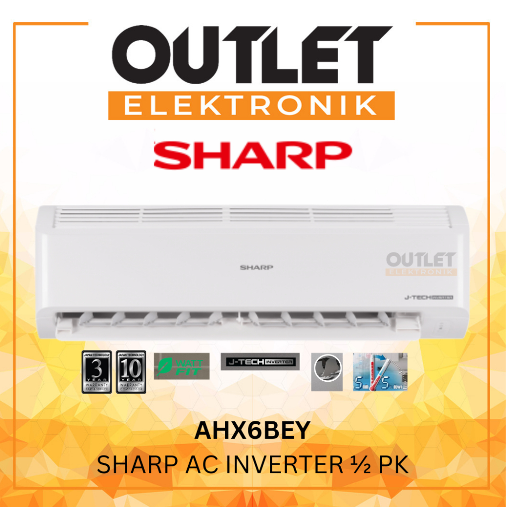 Sharp AC Inverter 1/2PK AH X6BEY / AH-X6BEY / AHX6BEY  0,5 PK Superjet Garuda INDONESIA