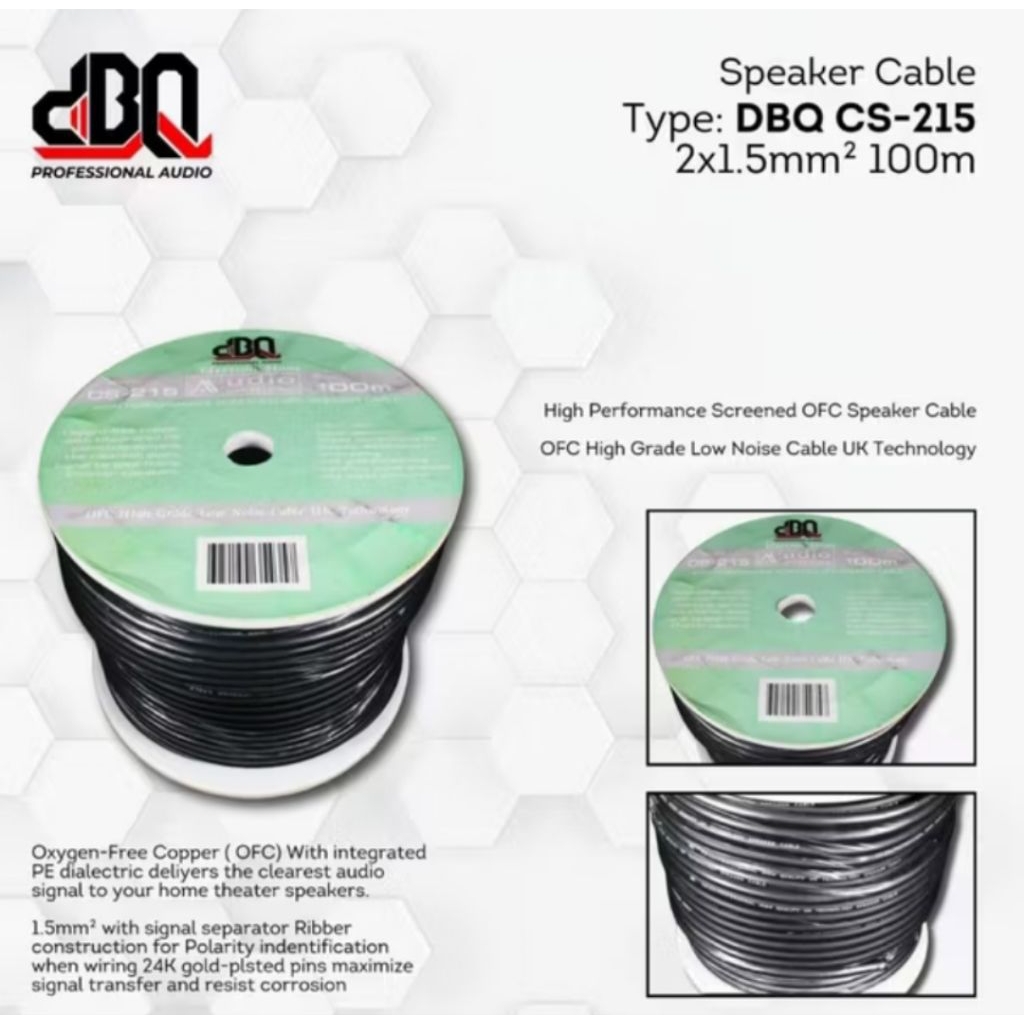 kabel speaker DBQ 2x1,5 | original DBQ | (eceran)