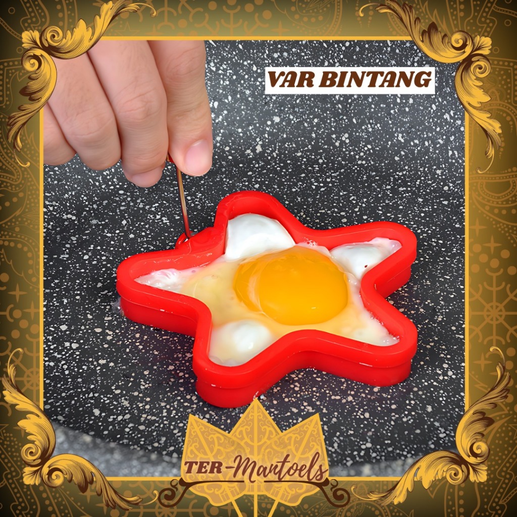 Cetakan Telur Ceplok Silikon Anti Lengket / Cetakan Telur Bentuk Bintang / Cetakan Telur Omelet