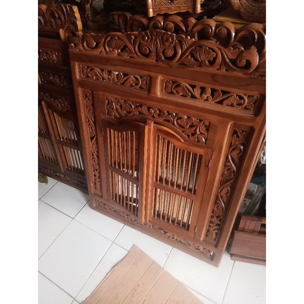 Promo jendela pintu krepyak jati jepara/jendela jati