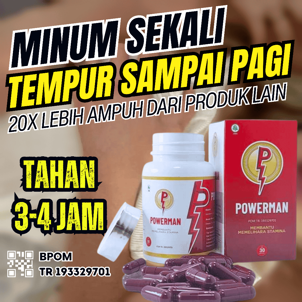 TOP 1 TERLARIS POWERMAN OBAT KUAT PRIA TAHAN LAMA Berhubungan intim Bpom &  Halal Terjamin Khasiatny