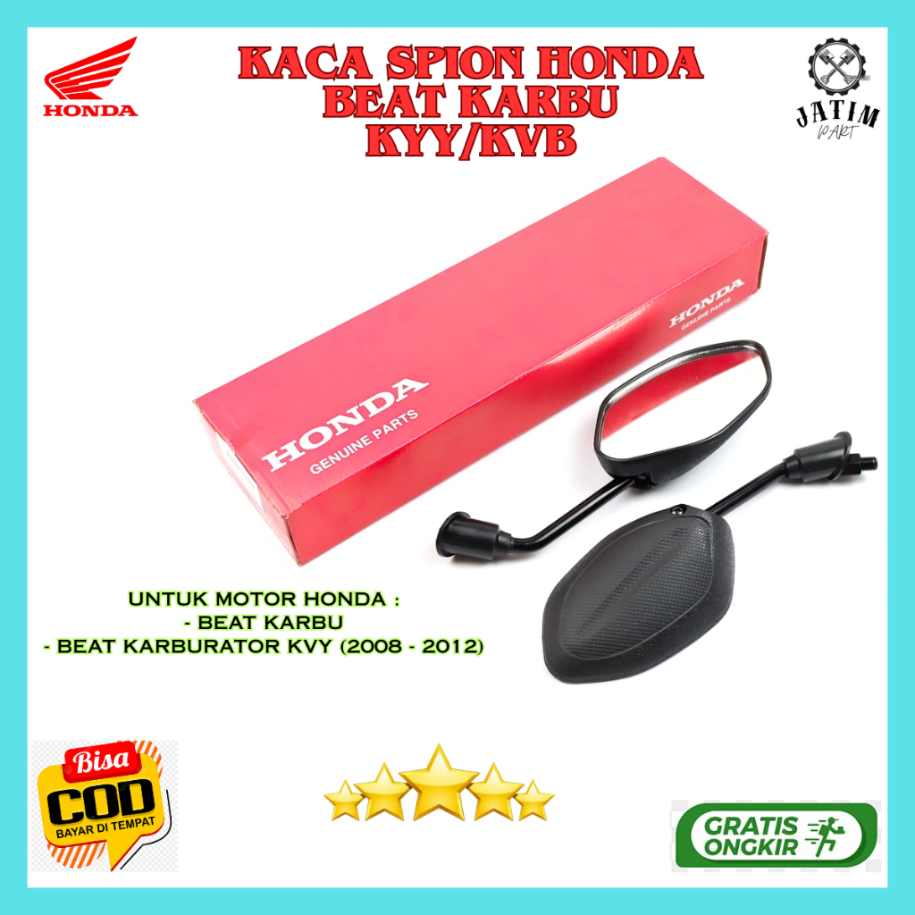 Spion Beat Karbu Ori / Kaca Spion 1 Set Kanan Kiri Honda Beat Karbu Original Premium - 88110-KVY-960