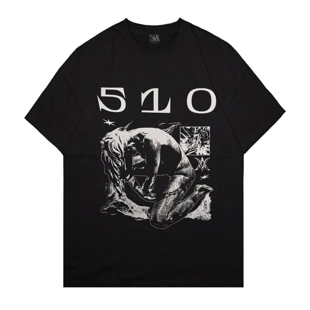 Kaos Band 510 Tshirt  510 Sacred Hitam Unisex Cotton Combed24s Premium