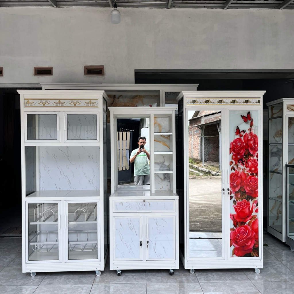 PAKET BESAN / PAKET BAKAWAH EKONOMIS | PAKET HANTARAN PERABOTAN DAPAT 3 UNIT| LEMARI KACA ALUMUNIUM 