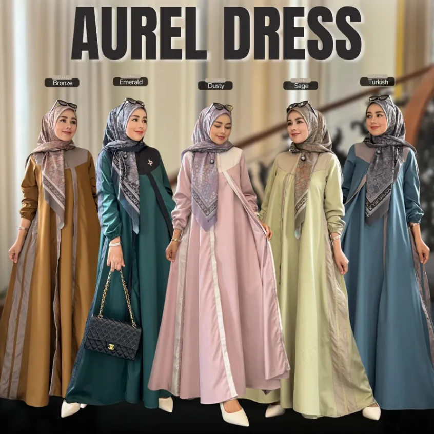 JOURNEY SCARVES Gamis Wanita Aurel Dress Bahan Toyobo - ORIGINAL