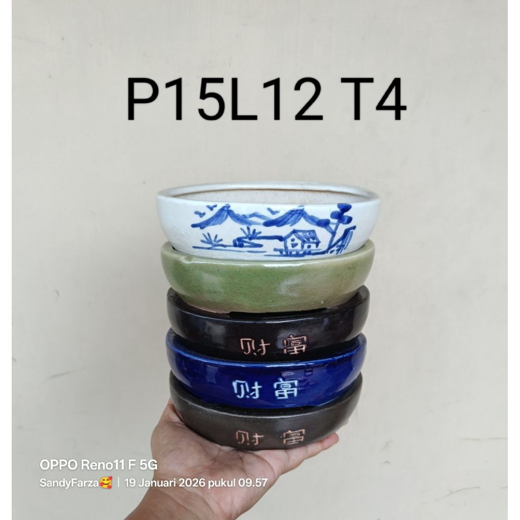 pot keramik oval panjang 15 cm