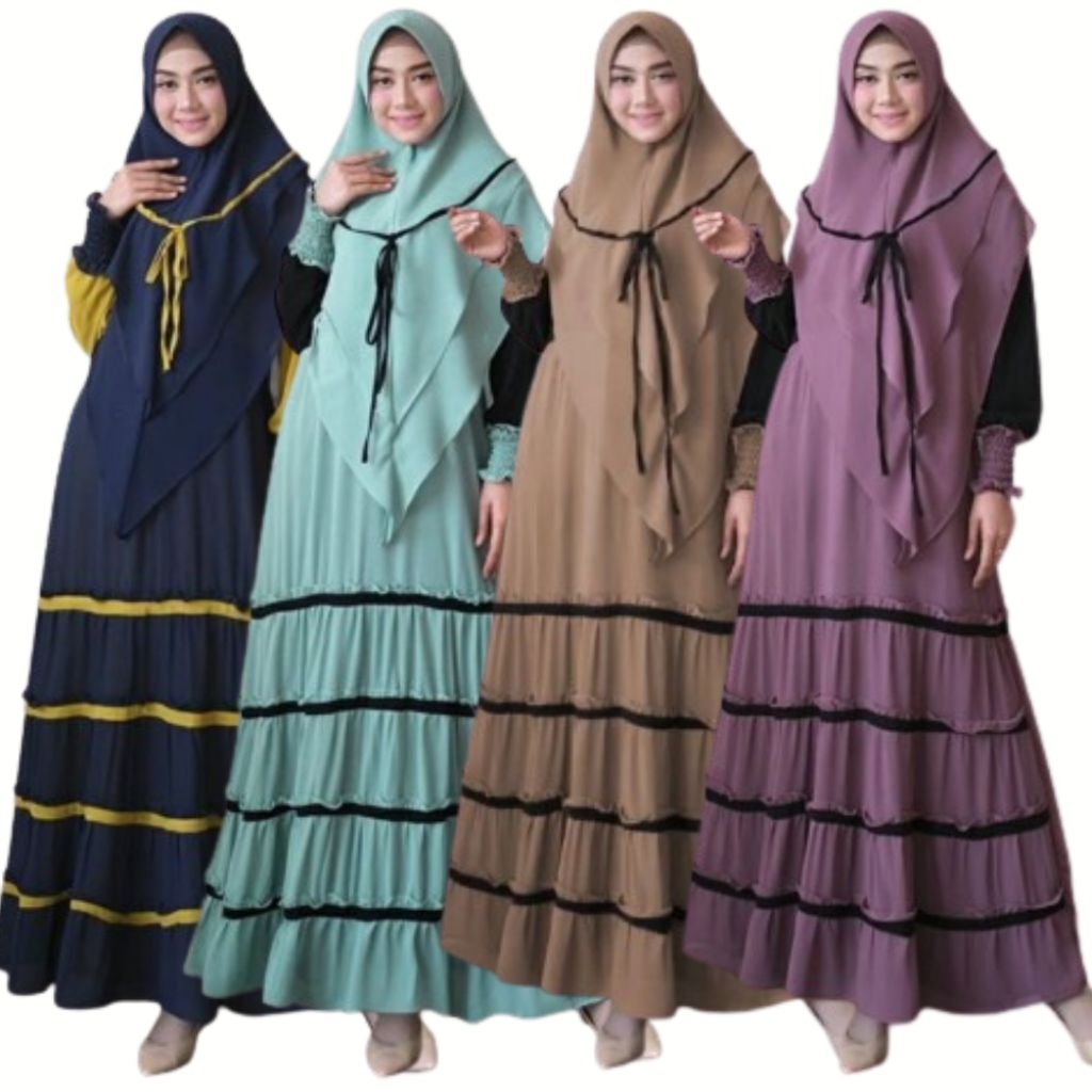Sandra Gamis Syari Set Hijab Busana Muslim Wanita Oversize XXL