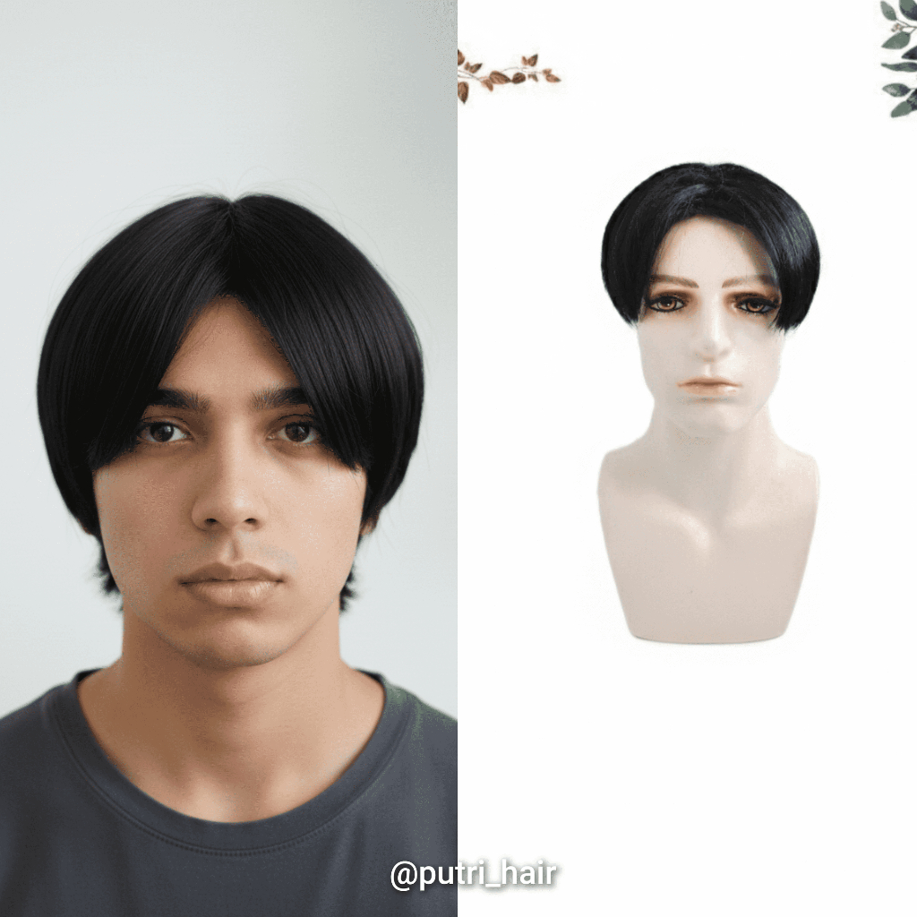 Wig Pria/Wig Pria 03/Wig Pendek Pria/Wig Pendek Pria Modern/Wig Korea
