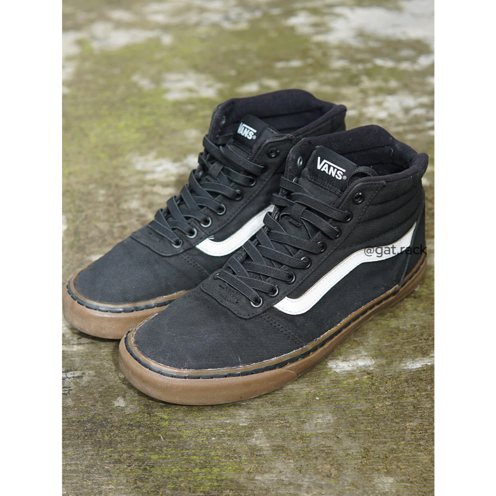 VANS WARD HI BLACK GUM size 43 PRELOVED HITAM COKLAT ORIGINAL - GR00002