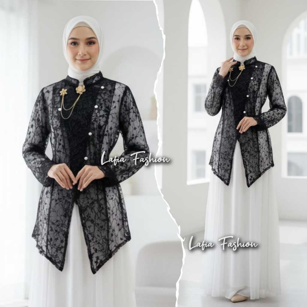 Baju Atasan Azrina Outer Iner & Rok Tutu - Dress Kondangan - Gamis Brokat - Baju Lebaran 2026