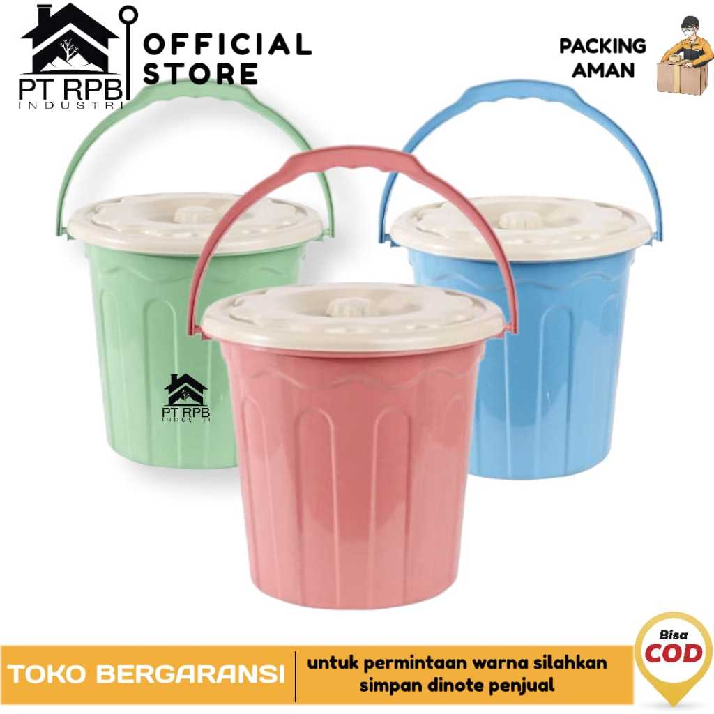 EMBER PLASTIK BERWARNA 3GL KECIL + TUTUP