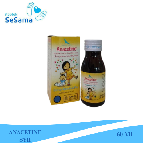 Anacetine Sirup 60 Ml ( Obat Demam Batuk Flu Anak ) / Obat Anak Sirup