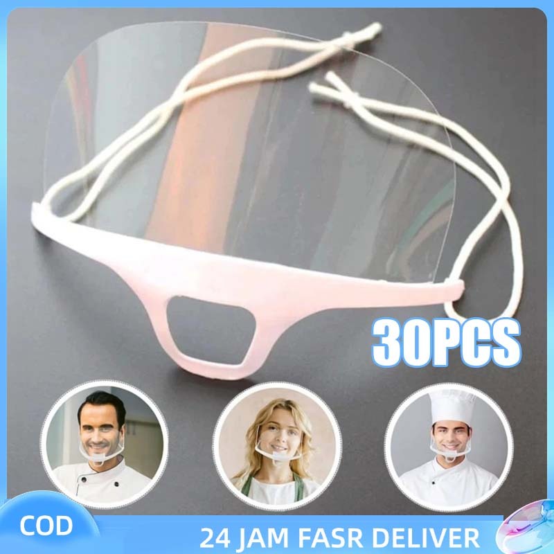 30pcs/3pack Masker Bening Mulut Masker Masak Untuk Mulut Masker Mulut Transparan Chef/Dapur/Kantin