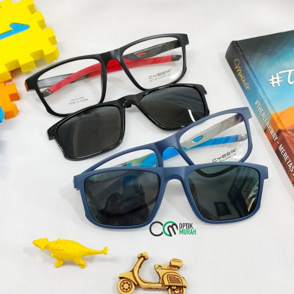 Frame kacamata pria sports kotak doff original branded Cyber Eyeworks CB 0016