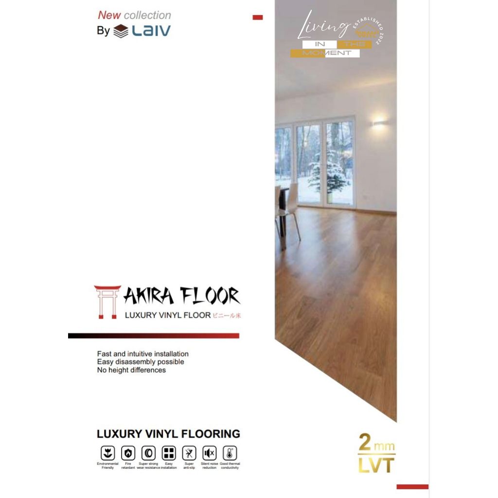 Vinyl Lantai Akira/Lantai Vinyl Plank 2mm Harga Per Box Motif Kayu