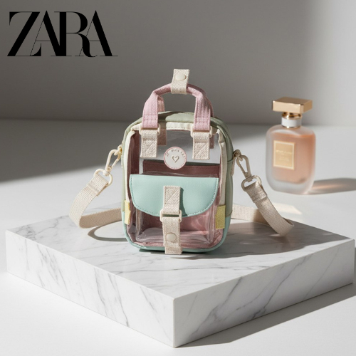 Tas Selempang Mini Anak Perempuan Karakter Miki Gliter Bahan Jelly Anti Air Ukuran 13x11x5cm Lucu