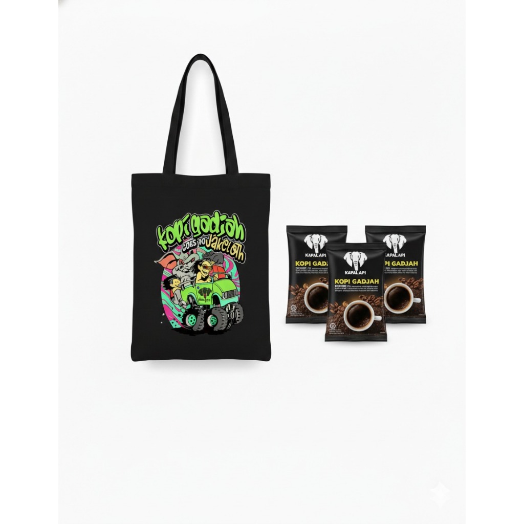 JAKCLOTH X KOPI GADJAH TOTEBAG BUNDLE KOPI GADJAH SACHET