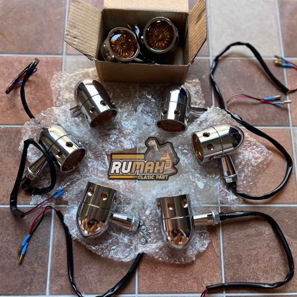 Lampu Sein LED Desperado . Riting Harley .  Sen Motor Custom British Bobber  Kawasaki W175 Benelli R