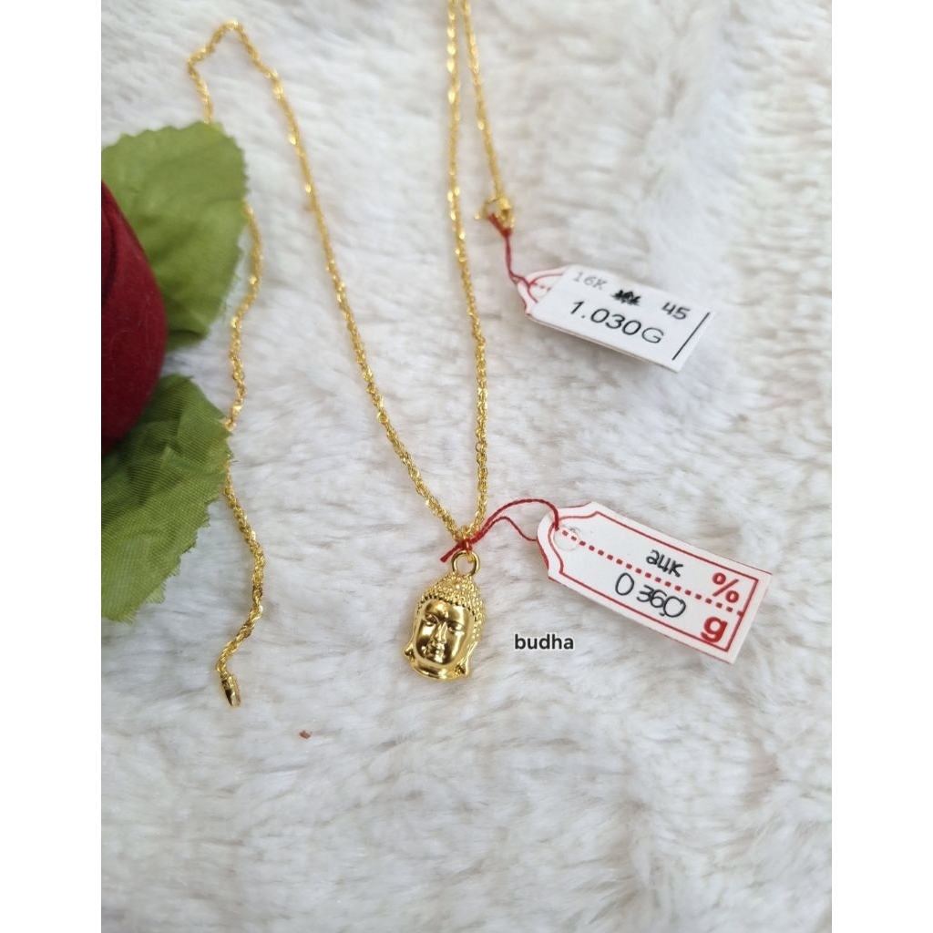 Liontin enas 24k budha gautama mini