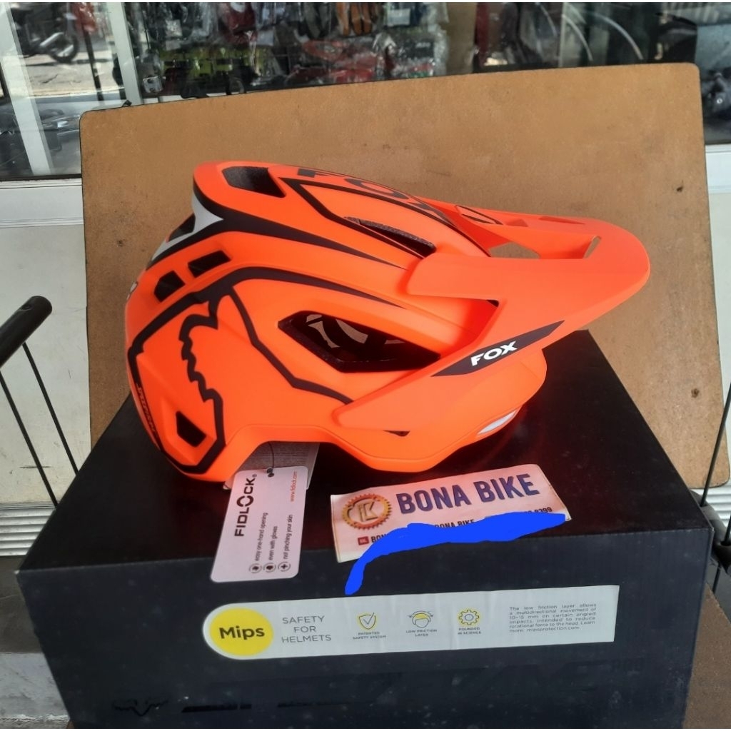 Helm Fox Speedframe Pro Dvide Flo Orange Helmet - Mips Fidlock - Helm Sepeda MTB XC Trail AM Enduro