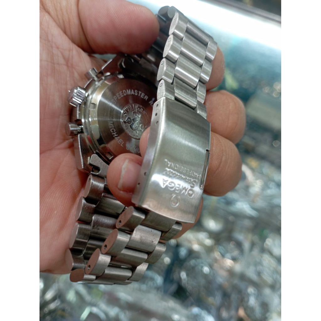 jam tangan otomatis omg stainles steel solid material chronograph ga