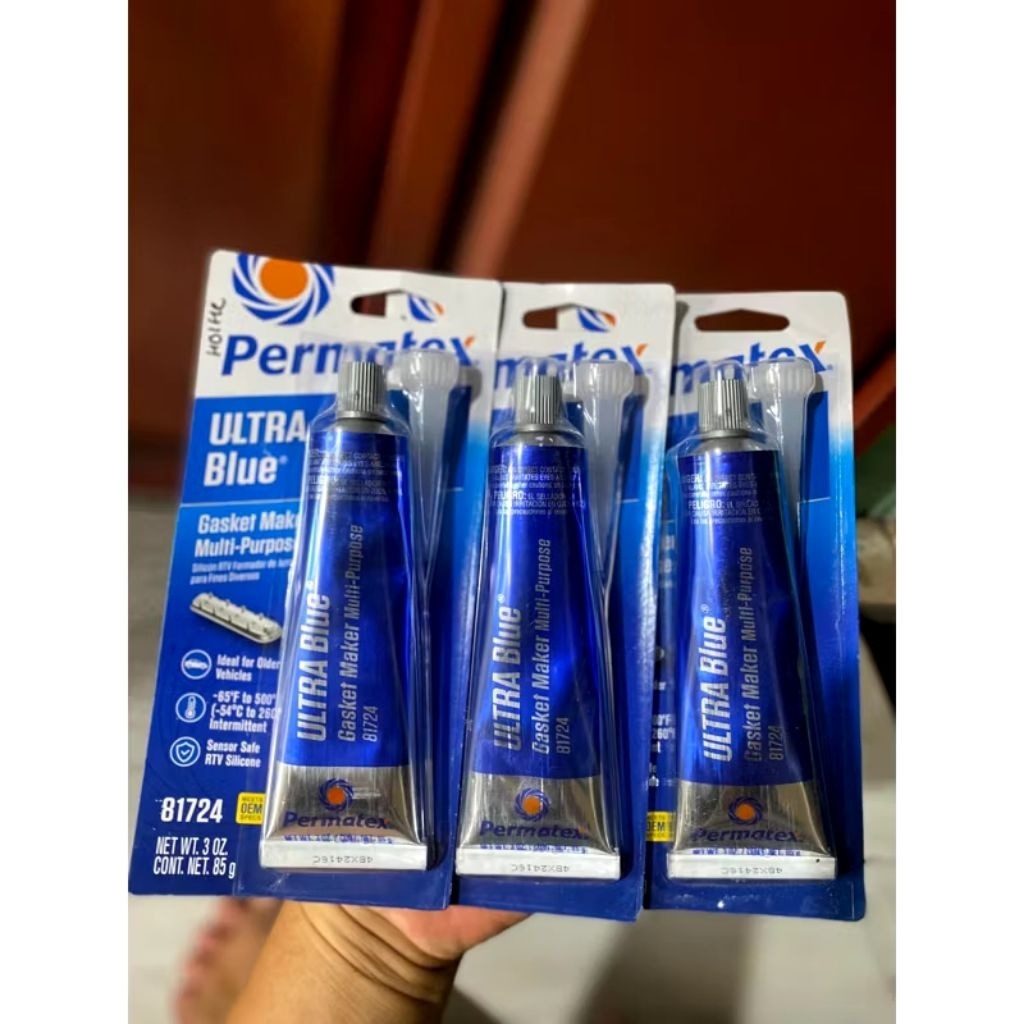LEM PERMATEX ULTRA BLUE LEM MESIN MOTOR MOBIL DIESEL MESIN PABRIK KUAT DAN AWET DI SUHU TINGGI