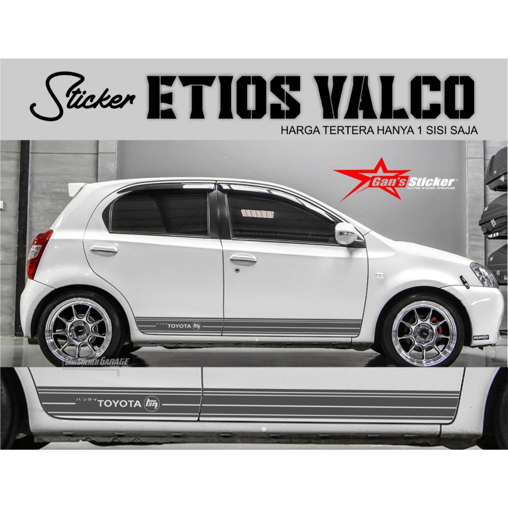 Variasi Sticker Cutting Pintu Mobil Etios Valco - Sticker List Vinyl Elegan Toyota Etios Valco