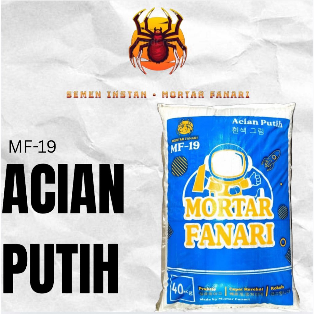 Mortar fanari acian putih *anti retak | Skim coat *40 kg
