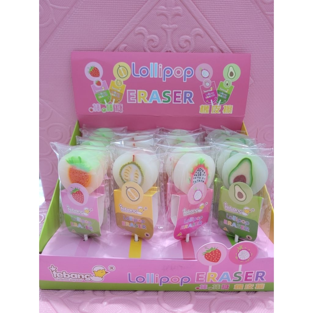 Penghapus Lollipop Penghapus Aesthetic Penghapus pensil lucu Penghapus Tangkai