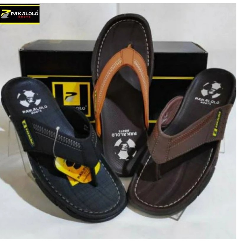 PAKALOLO Sandal Kulit Asli N2351 Wanita Pria Hitam Coklat Tan 38-44
