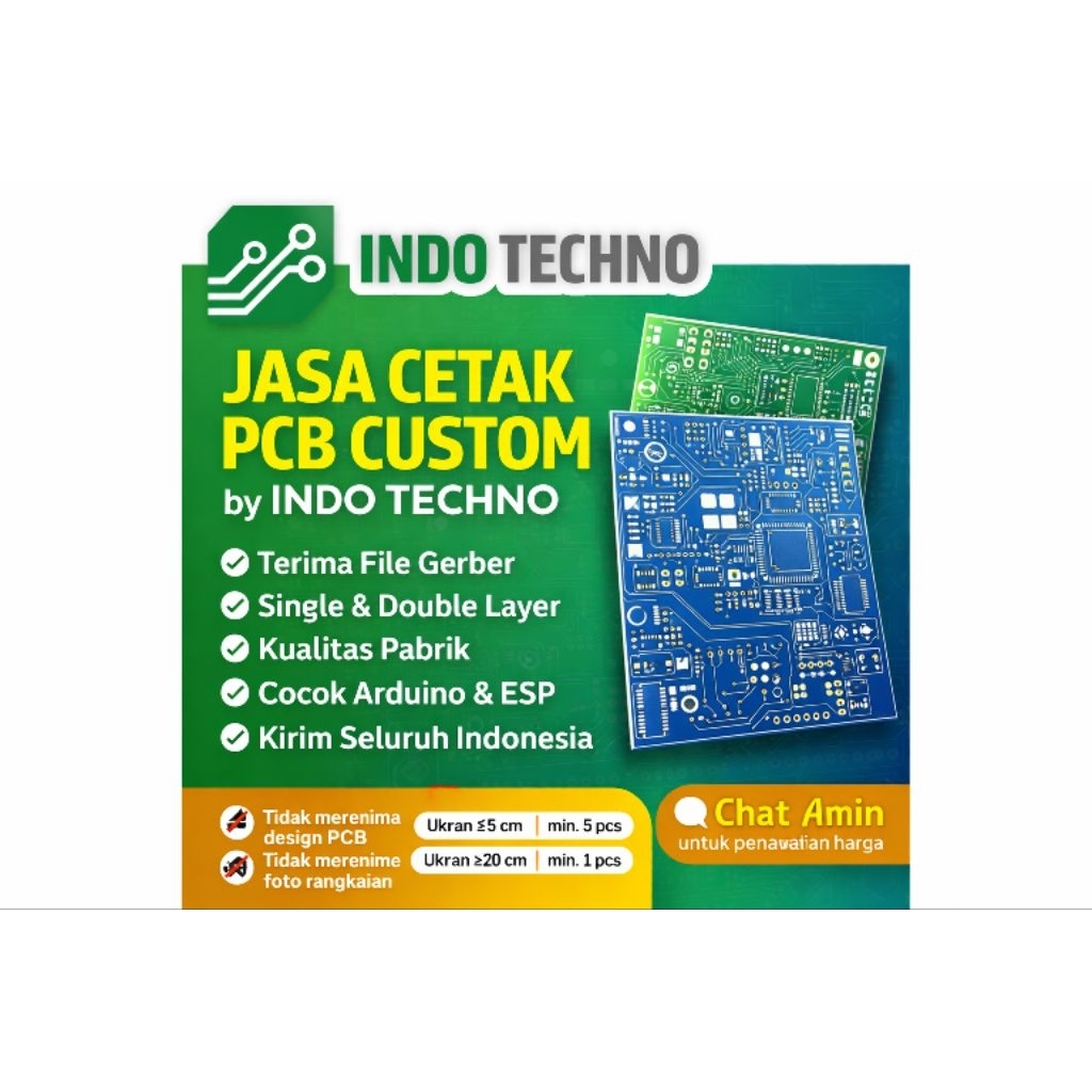 Jasa Cetak PCB Custom Gerber | Single Double Layer | PCB Arduino ESP | Indo Techno