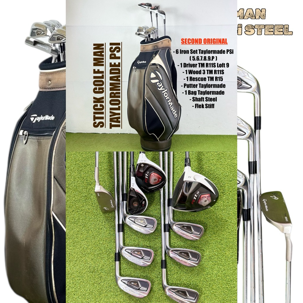 Paket Fullset StickGolf Man Taylormade Psi Bekas Original Fullset Bag Golf