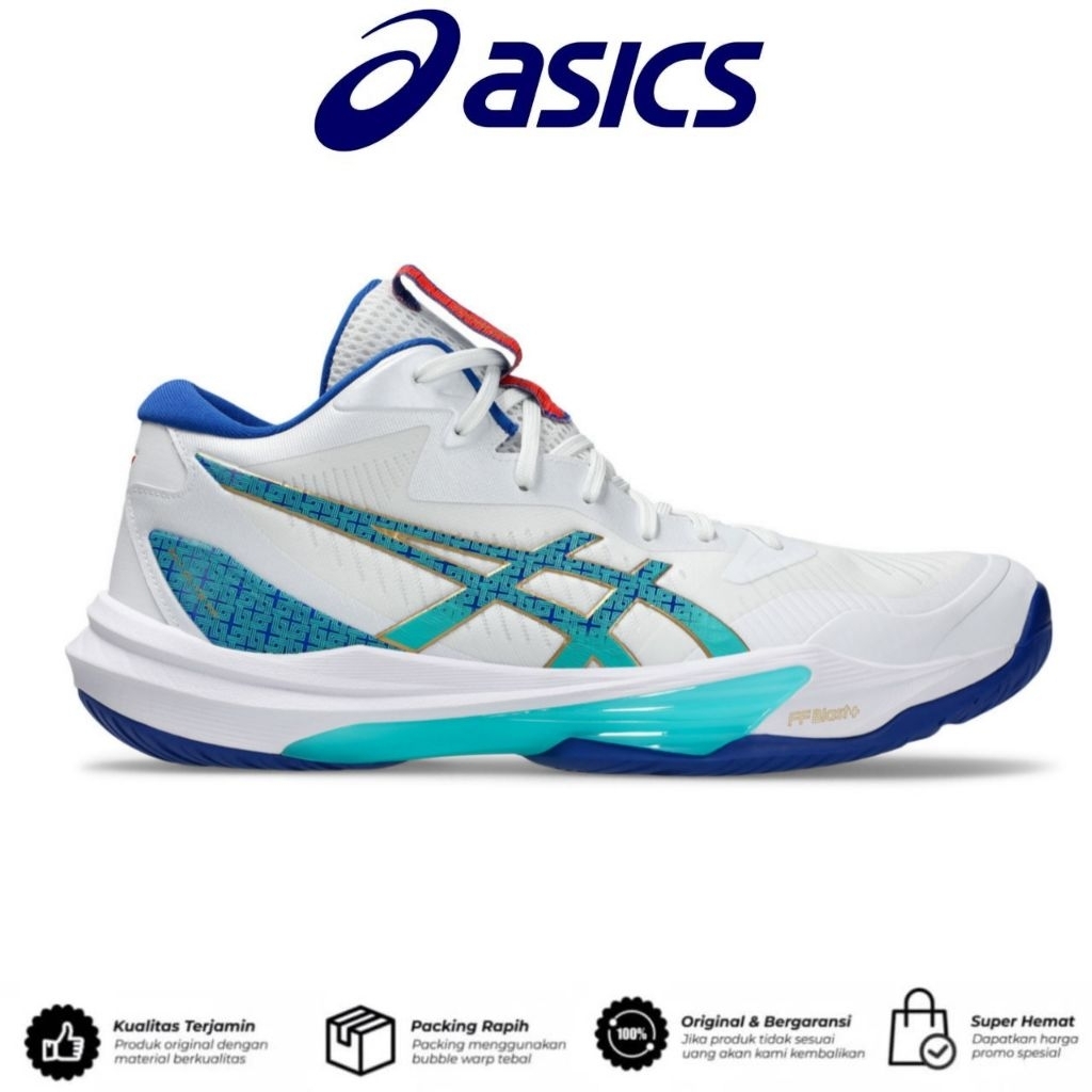 Sepatu Voli Sky Elite FF MT 3 White Blue Original