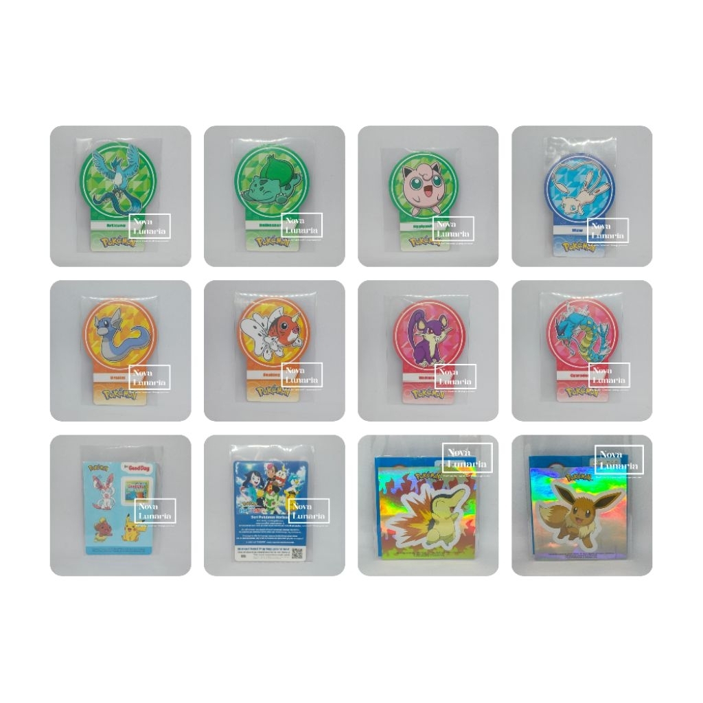 [PRELOVED] Sticker, Bookmark, dan Card Pokemon (Choki Choki, Good Day, dan Milkita)