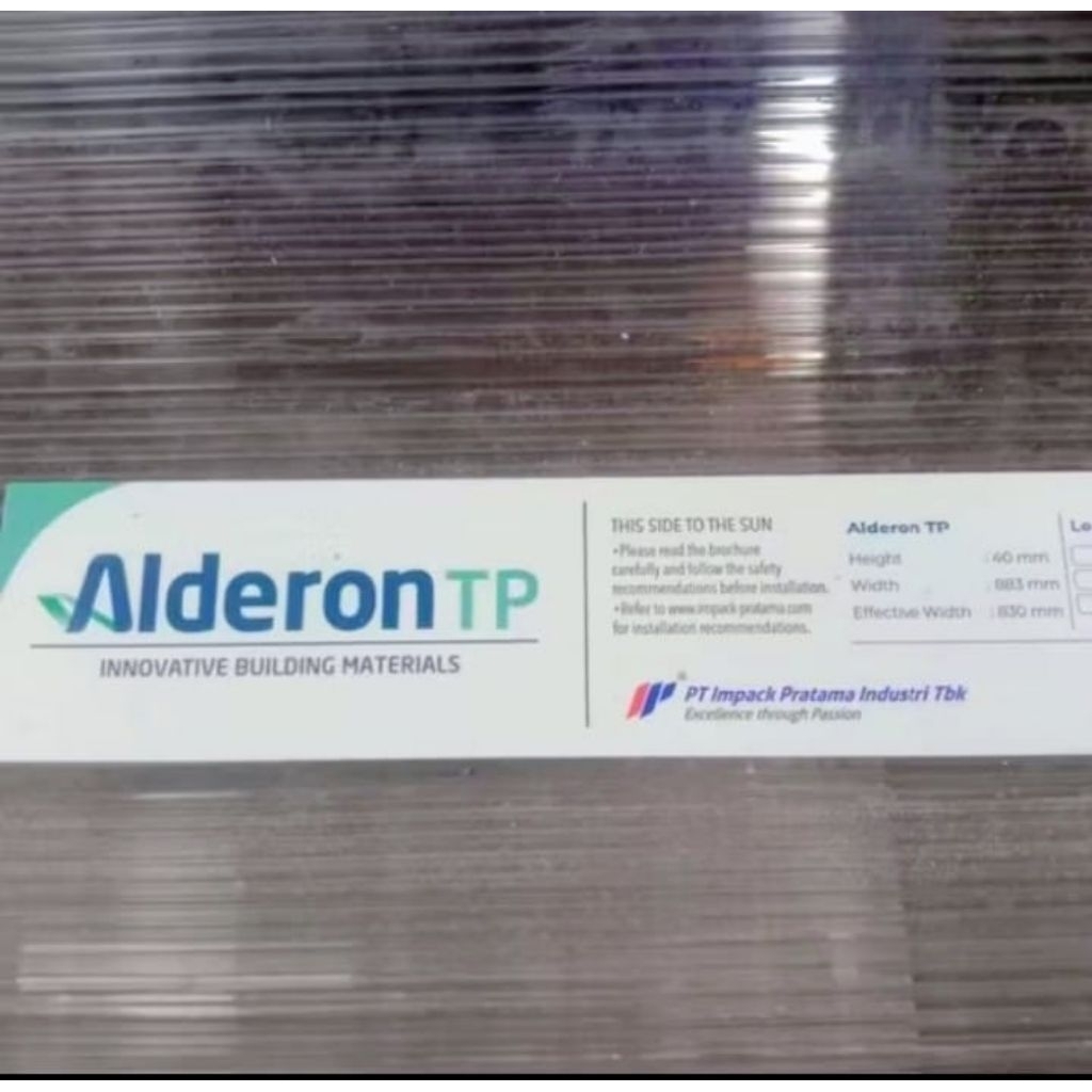 Atap UPVC Alderon Transparan (TP) Twinwall