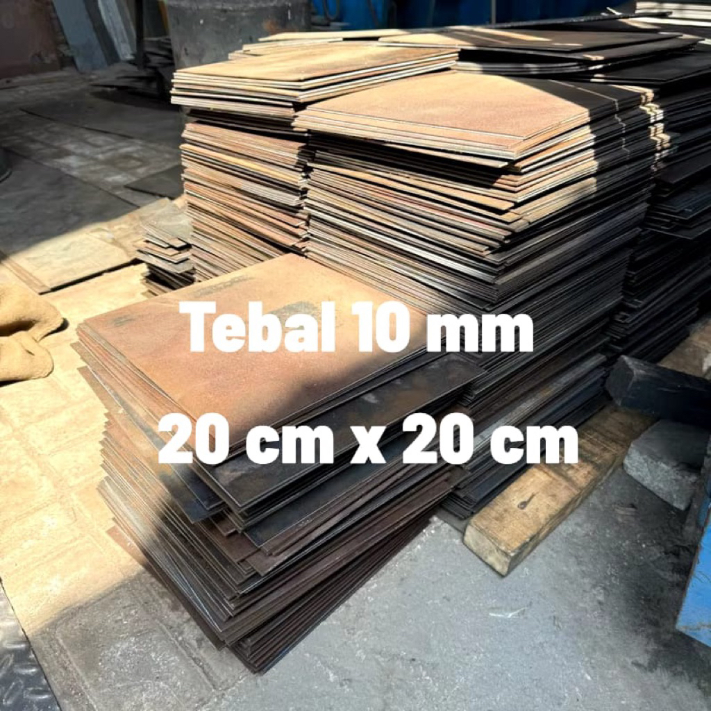 Plat Besi Hitam Ukuran 20x20 Tebal 10mm Plat Besi Kotak Variasi