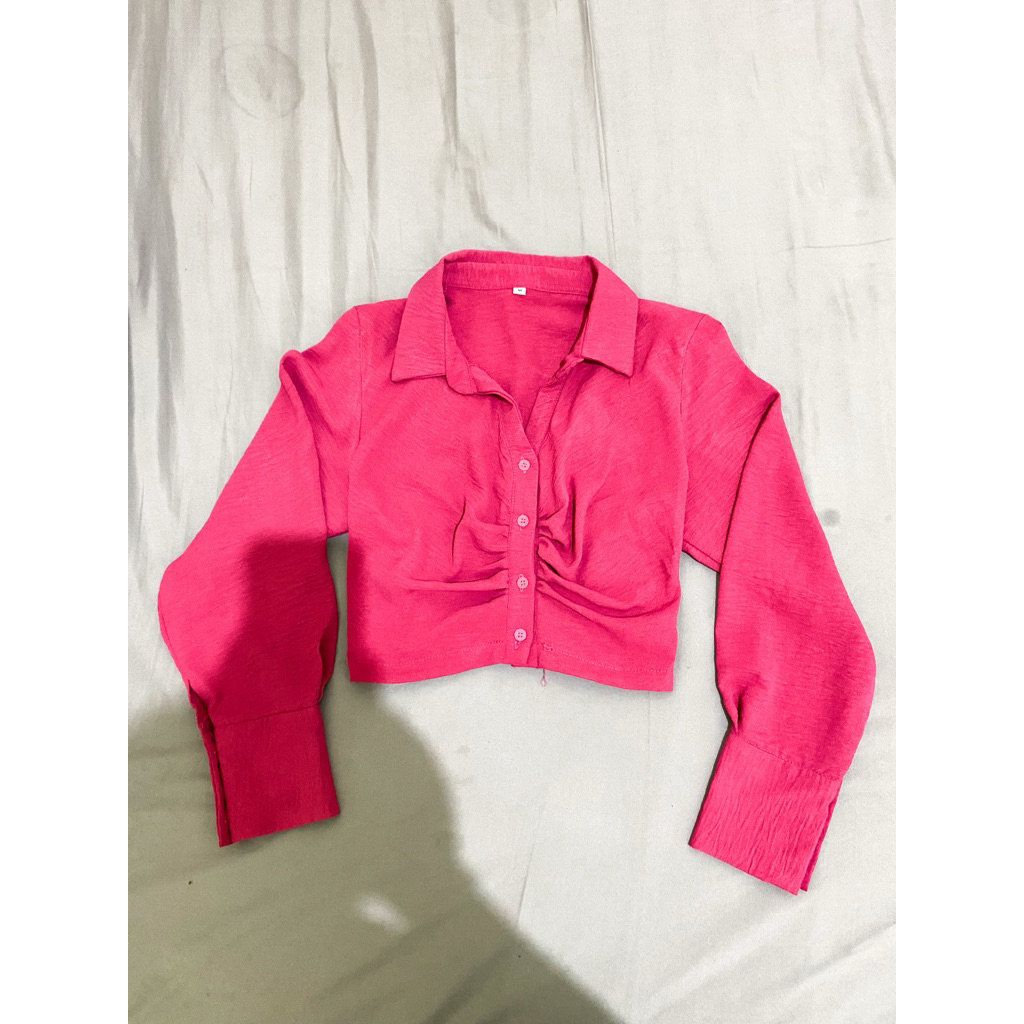 PRELOVED CROPTOP BLOUSE LINEN