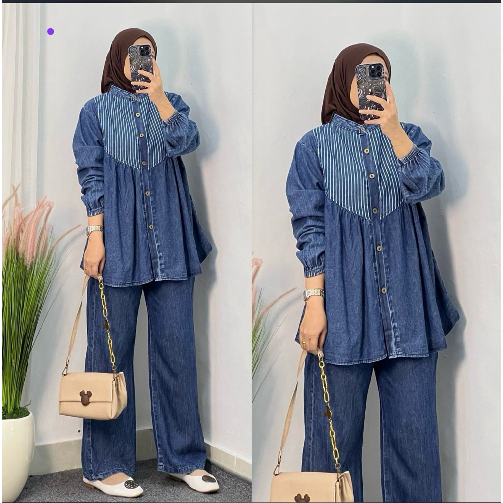 set jeans wanita setelan celana jeans wanita set cel wanita set wanita