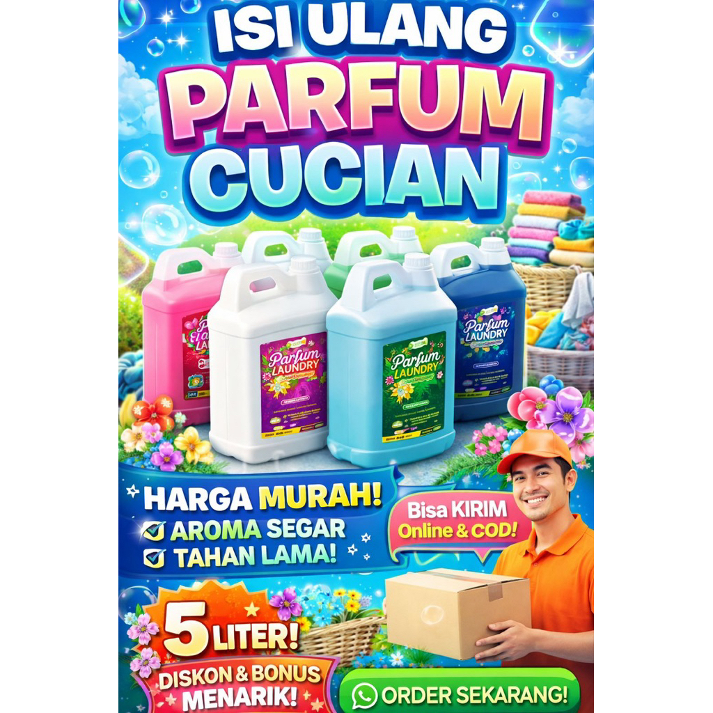 KAREL Sabun Cair Laundry 1 dan 5 Liter Detergen Liquid Cuci Baju Pewangi Pakaian dan Cuci Piring Leb