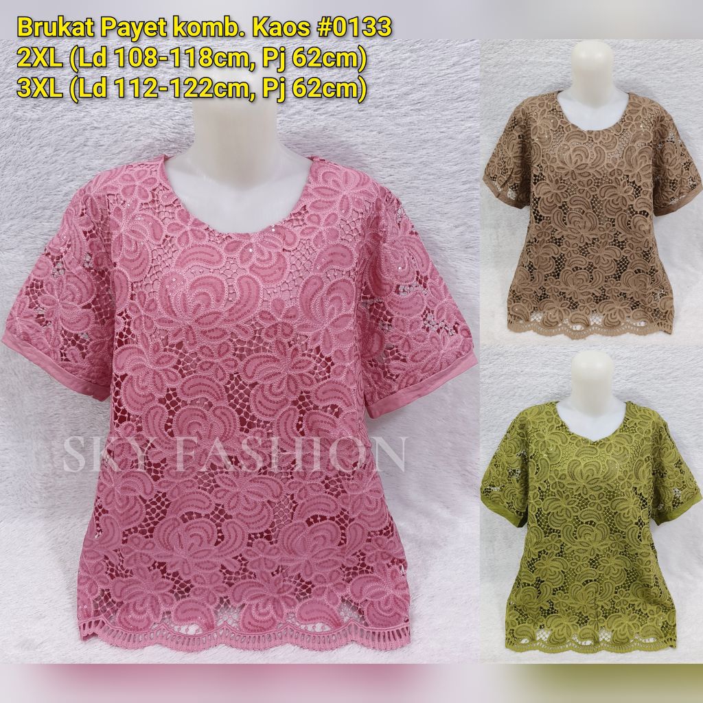 BLOUSE BRUKAT WANITA/BAJU ATASAN ORANG TUA/IBU-IBU #0099