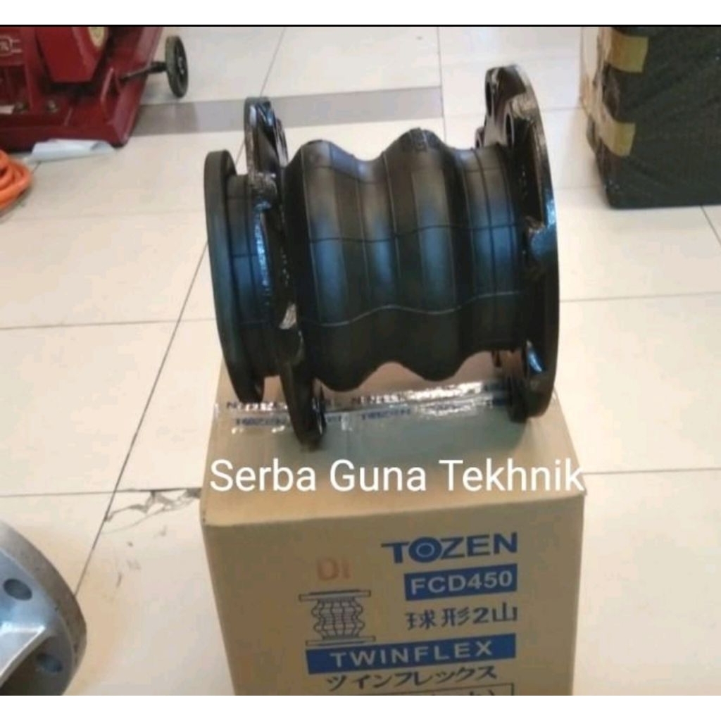 Flexible Rubber Joint 4" Jis 10k Twinflex Tozen DN 100 Flange Hitam