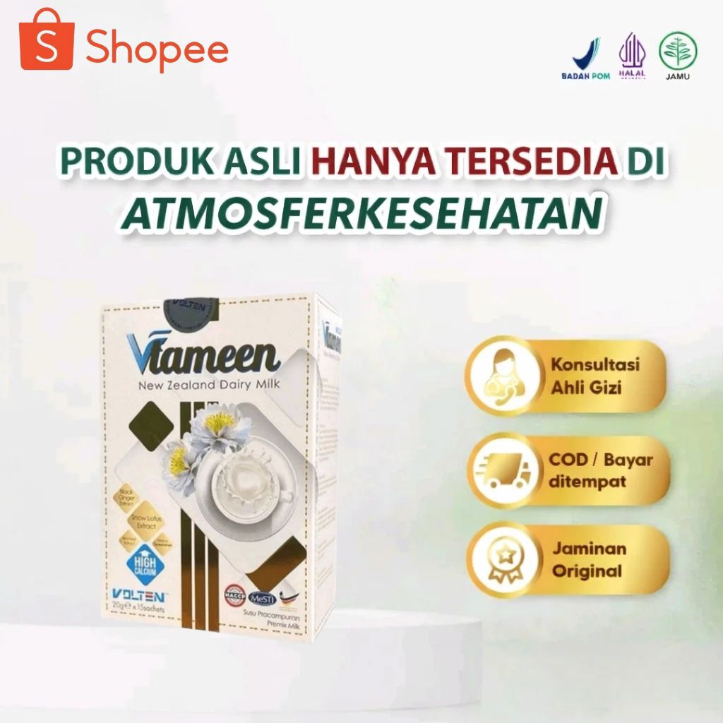 Minuman Herbal Jahe Hitam Susu Volten Vtameen - 15 Sachet, 100% Alami Tanpa Gula