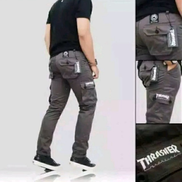CELANA CARGO PANJANG PRIA - MODEL BROSOT|STREETWEAR THRASHER STYLE|CELANA PANJANG PRIA BROSIT CARGO