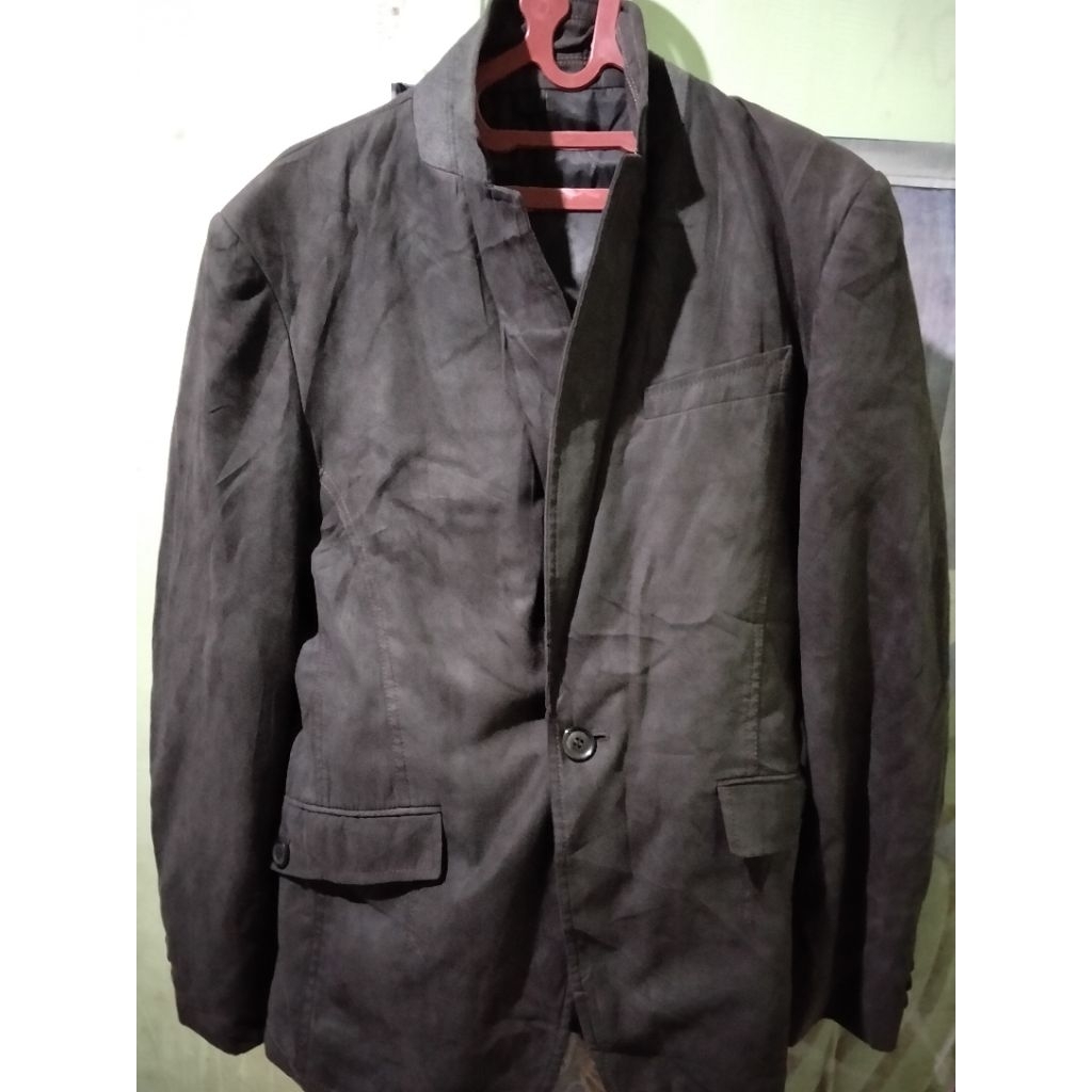 Blazer Wanita Formal Kancing satu Hitam Lengan Panjang