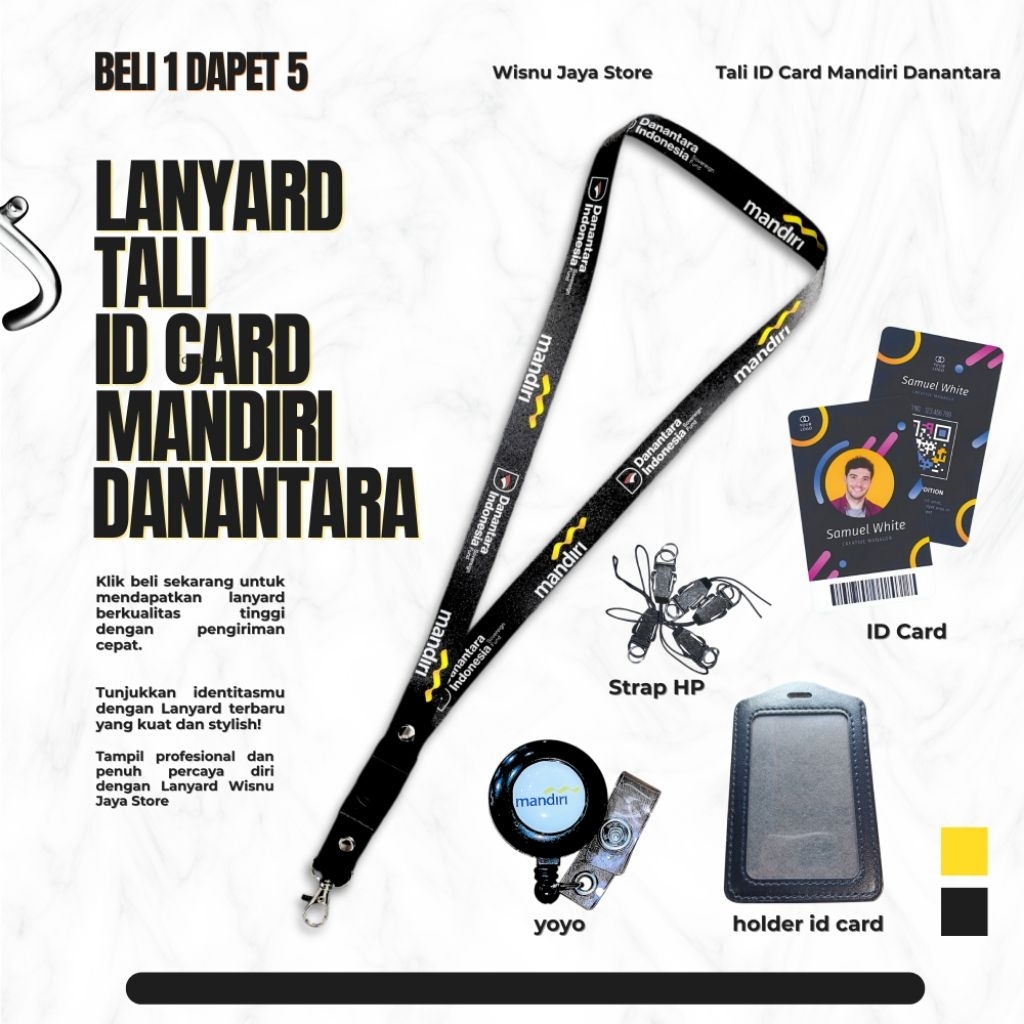 LANYARD/TALI ID CARD MANDIRI DANANTARA TERMURAH BERKUALITAS Langsung kirim hari ini~